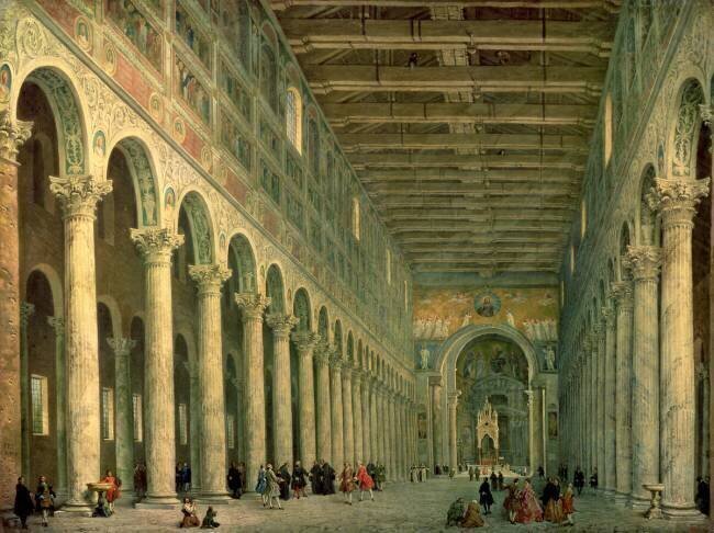 Interior of the Church of San Paolo Fuori le Mura Giovanni Paolo Pannini