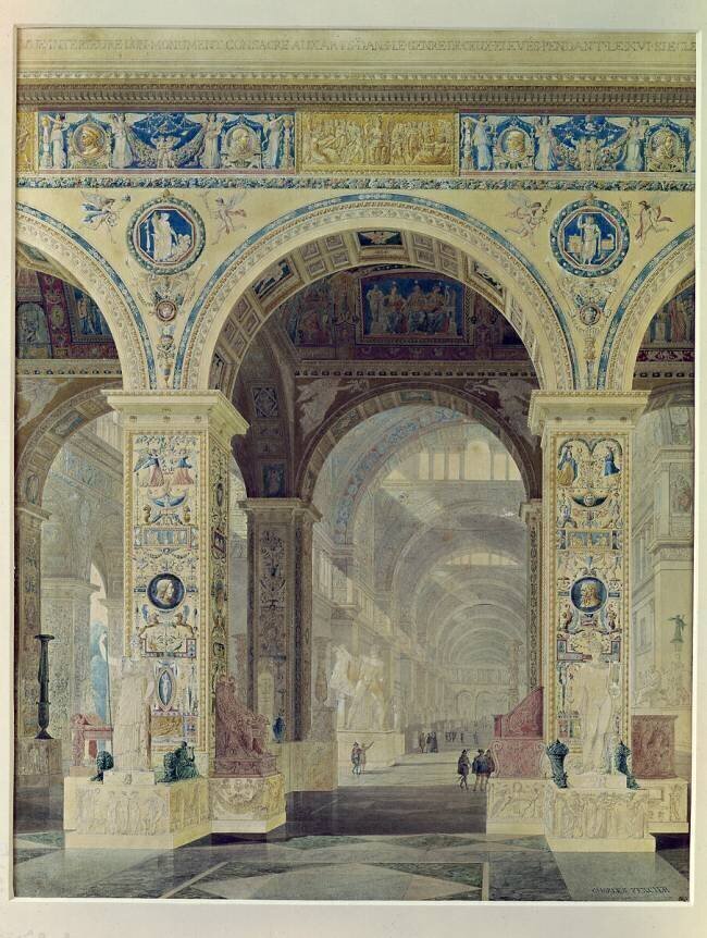 Interior View of the Louvre Charles Percier