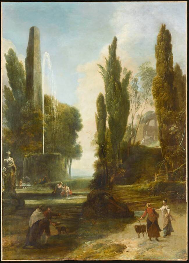 Jardin italien ; l'ermitage Jean-Pierre-Laurent Houel