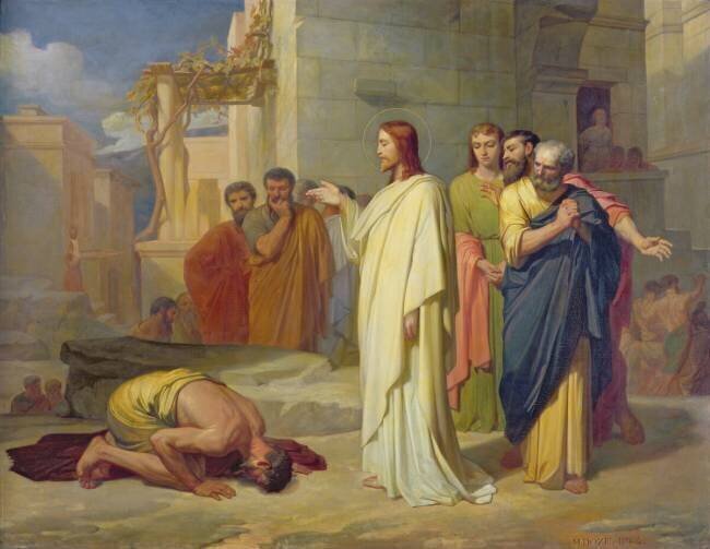 Jesus Healing the Leper Jean-Marie Melchior Doze