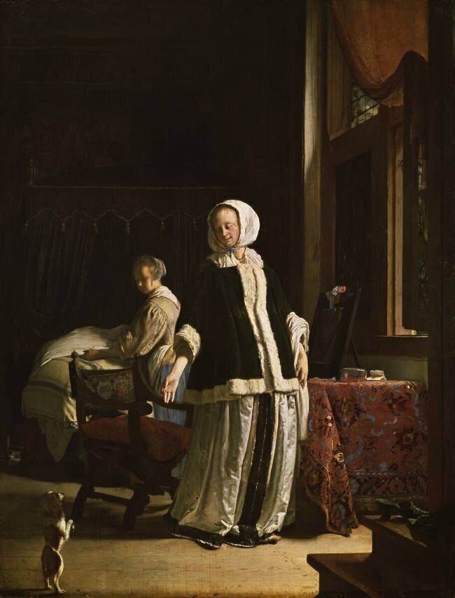 Jeune femme le matin Frans van Mieris