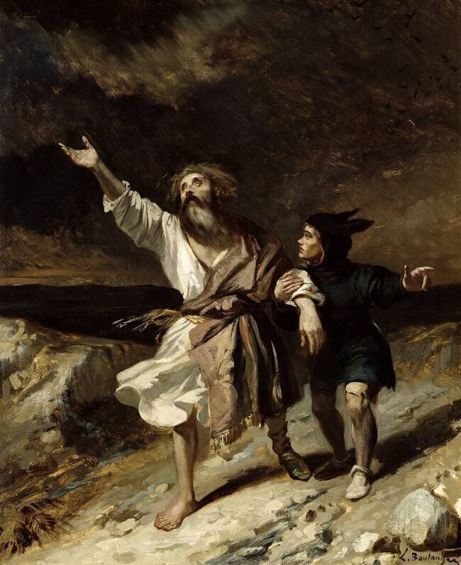 King Lear and the Fool in the Storm Louis Boulanger