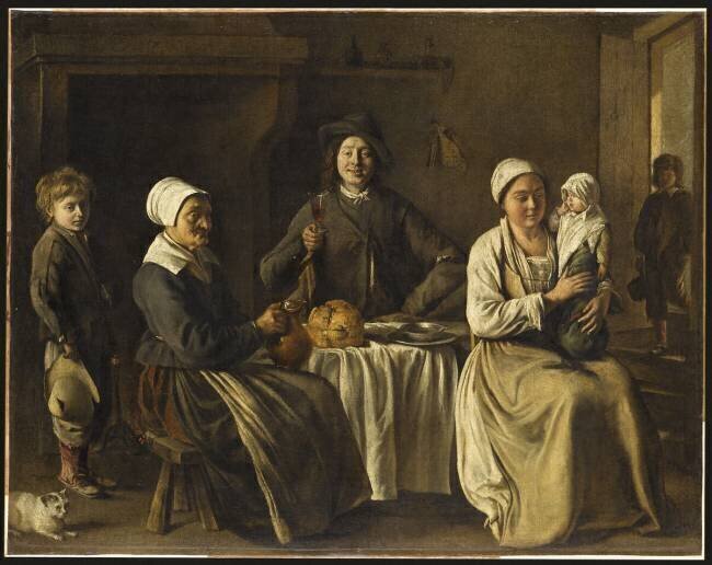 La Famille heureuse ou le retour du baptême Louis Le Nain