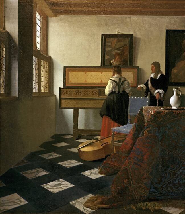 La Leçon de musique Johannes Vermeer