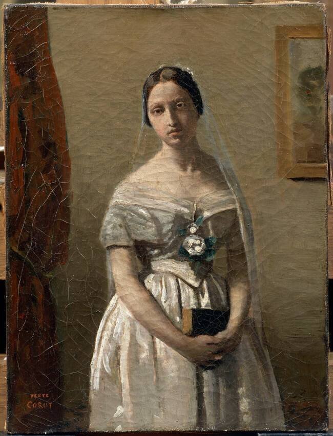 La Mariée (Portrait de la servante du peintre E. Cibot) Jean-Baptiste Camille Corot