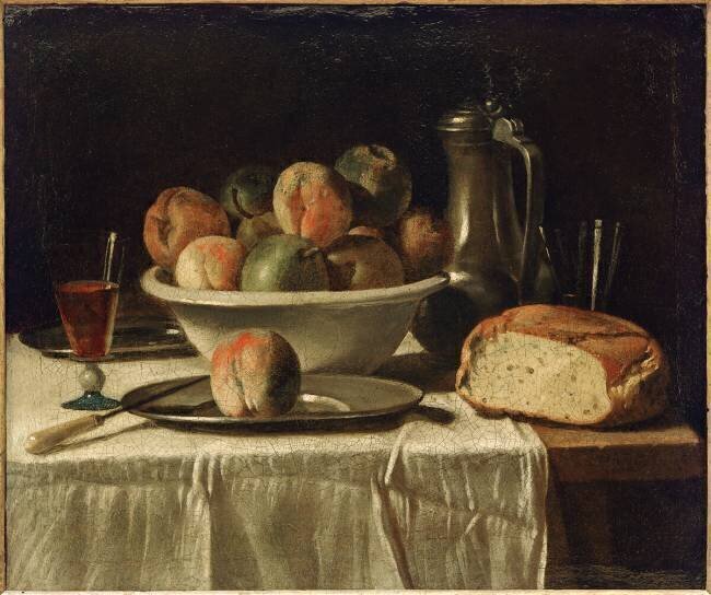 Laid Table with Fruit Bowl and Tin Can anonymous