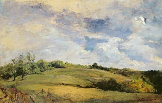 Landscape and clouds Léon Riesener