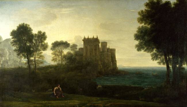 Landscape with Psyche outside the palace of Cupid or the enchanted castle Claude Gellée