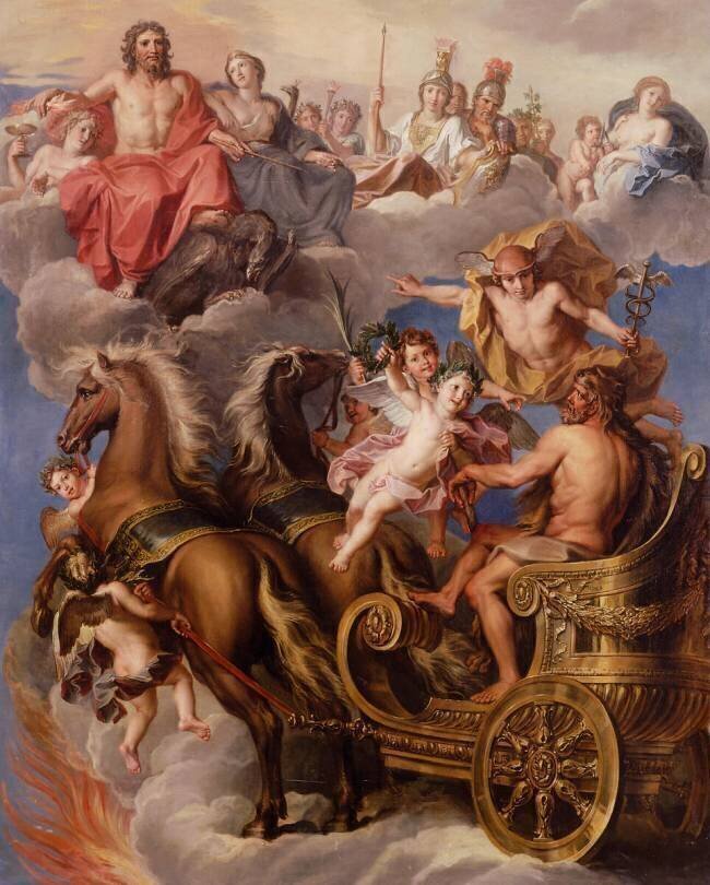 L'apothéose d'Hercule conduit dans l'Olympe par Mercure Noël-Nicolas Coypel