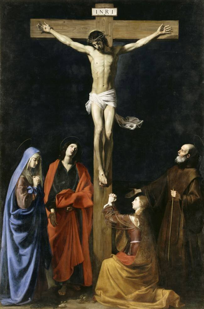 Le Christ en croix, la Vierge, la Madeleine, saint Jean et saint Vincent de Paul Nicolas Tournier