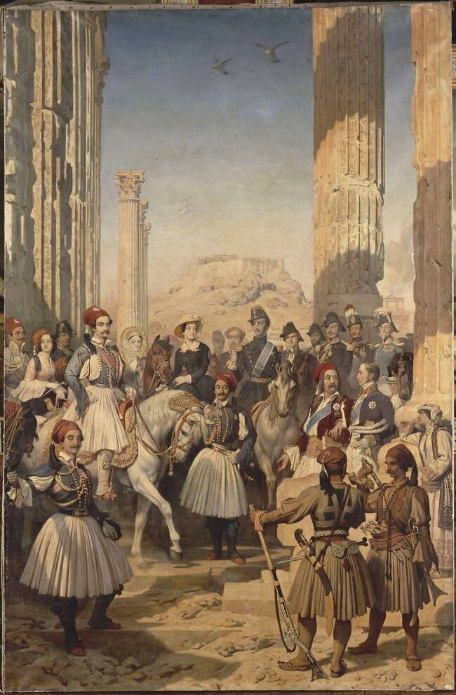 Le duc de Montpensier et sa suite visitant les ruines d'Athènes Dominique-Louis Papety