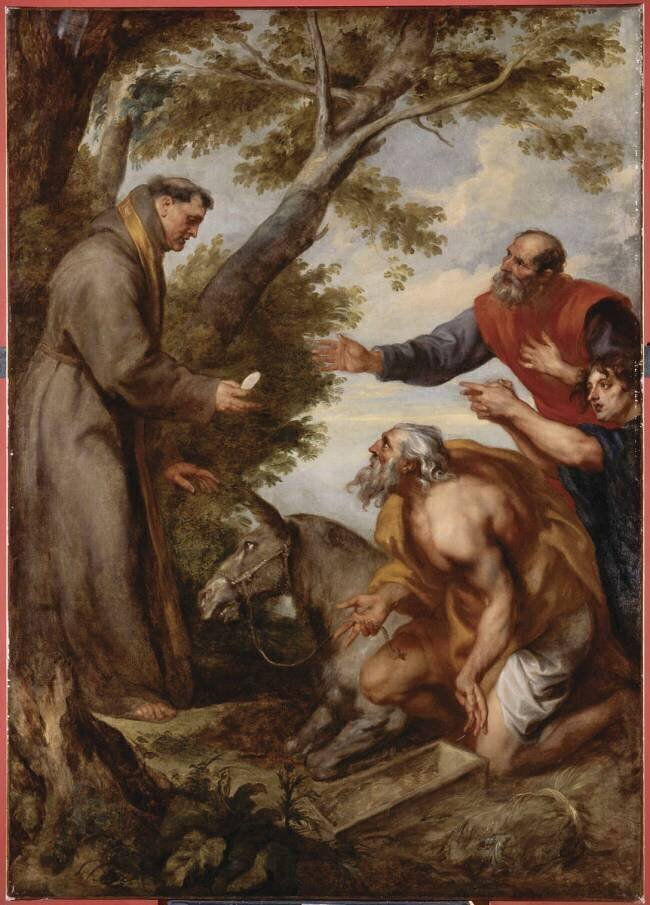 Le miracle de la mule (ou Miracle de saint Antoine de Padoue à Toulouse) Antoon van Dyck