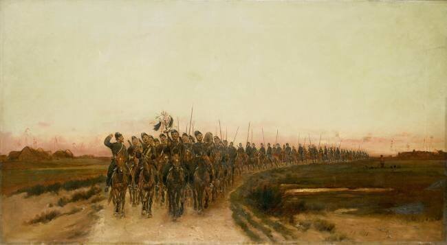 Le retour au campement des cosaques de l'Ataman, camp impérial de Krasnoïé-Selo Edouard Detaille