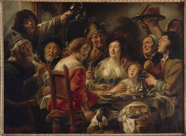 Le roi boit ou le tirage de la fève de l'Epiphanie Jacob Jordaens