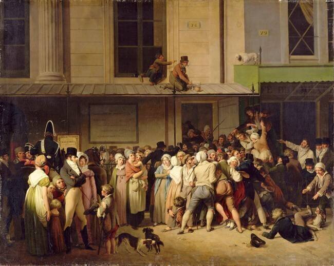 L'entrée du théâtre de l'ambigu-comique à une représentation gratis Louis-Léopold Boilly
