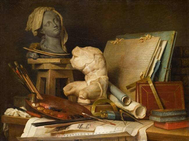 Les Attributs de la peinture, de la sculpture et de l'architecture Anne Vallayer-Coster