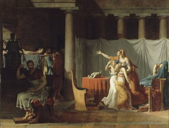 Les Licteurs rapportent à Brutus les corps de ses fils Jacques-Louis David