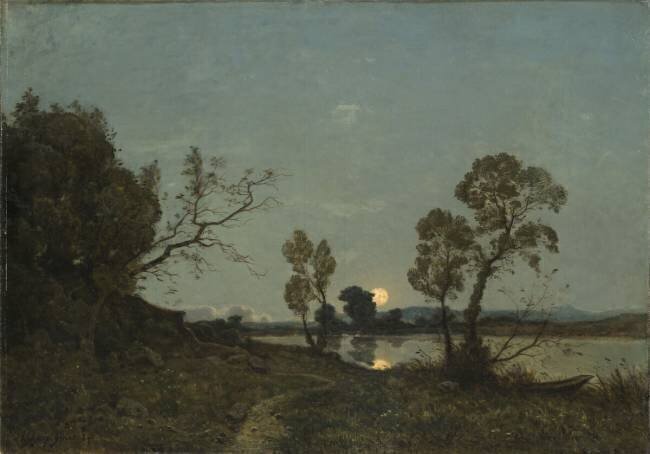 Lever de lune étang de Grand-Rue Henri Joseph Harpignies