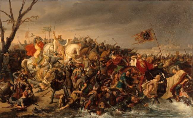 Lothaire défait l'empereur germanique Othon II sur les bords de l'Aisne, octobre 978 Charles Durupt