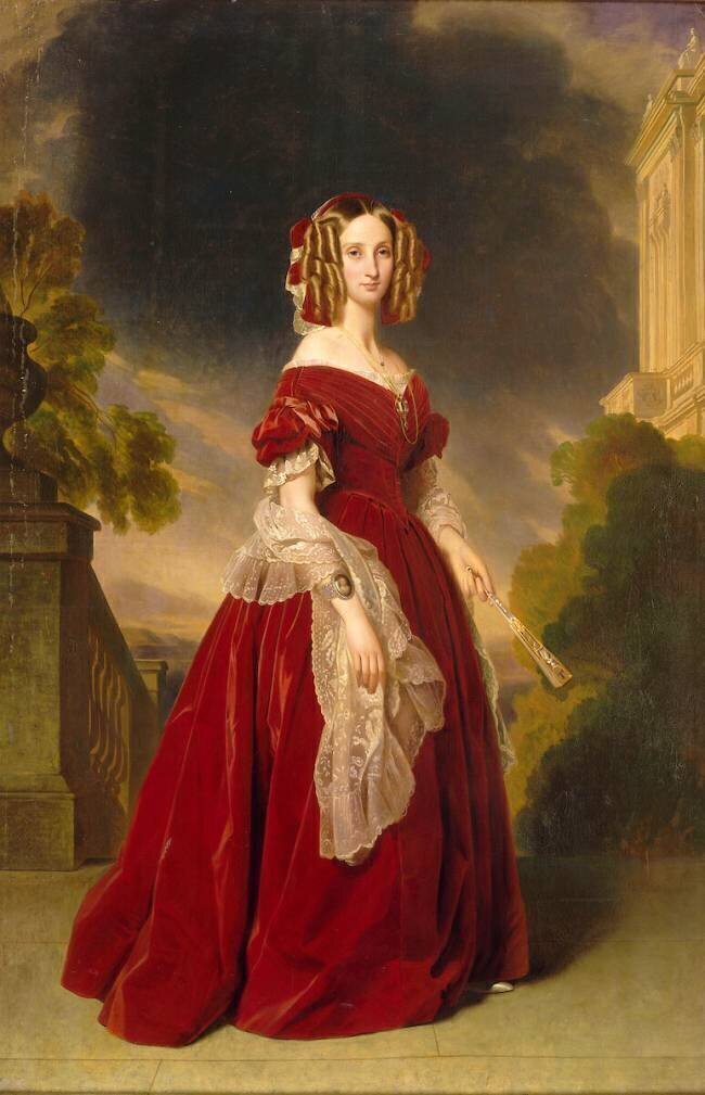 Louise-Marie-Thérèse-Charlotte-Isabelle d'Orléans, reine des Belges (1812-1850), en 1841 Franz Xaver Winterhalter
