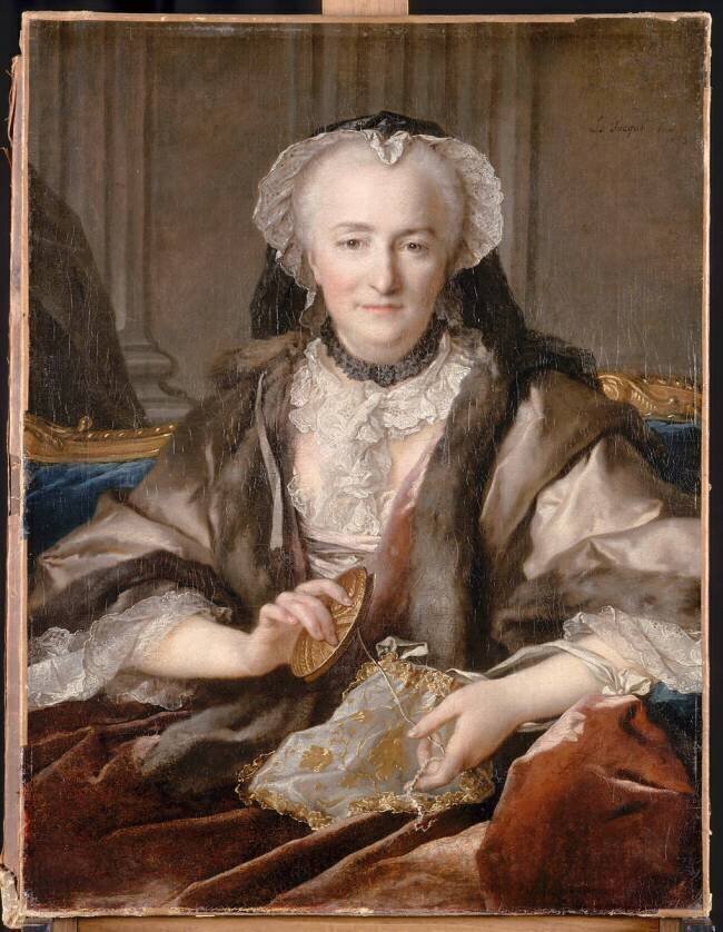 Madame Dangé faisant des noeuds Louis Tocque