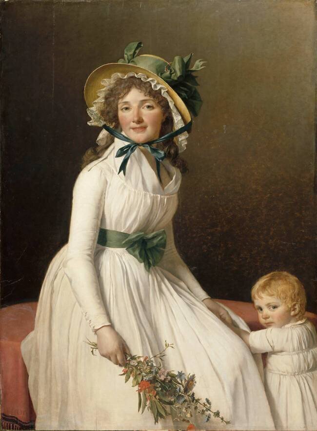 Madame Pierre Sériziat, soeur de Mme David, et son fils Emile Jacques-Louis David