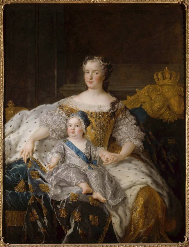 Marie Leszczynska (1703-1768), reine de France et le Dauphin Louis (1729-1765) Alexis Simon Belle