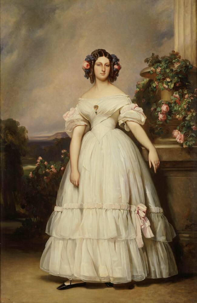 Marie-Clémentine d'Orléans, princesse d'Orléans puis de Saxe-Cobourg et Gotha (1817-1907) en 1839 Franz Xaver Winterhalter