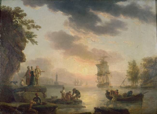 Marine, soleil couchant Joseph Vernet