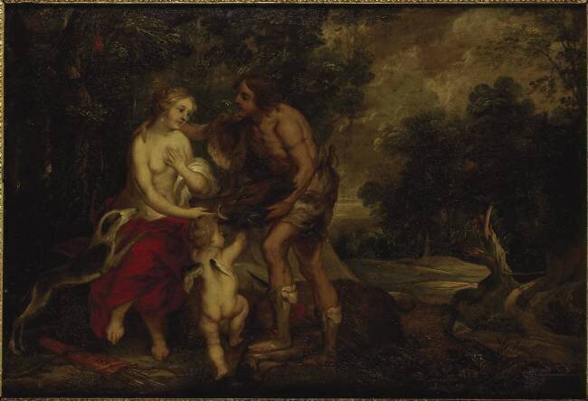 Méléagre présente à Atalante la hure du sanglier de Calydon Jan van Hoecke