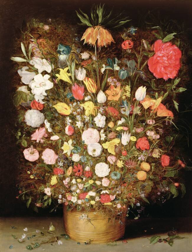 Mixed Flowers in a Wooden Tub Jan Brueghel the Younger