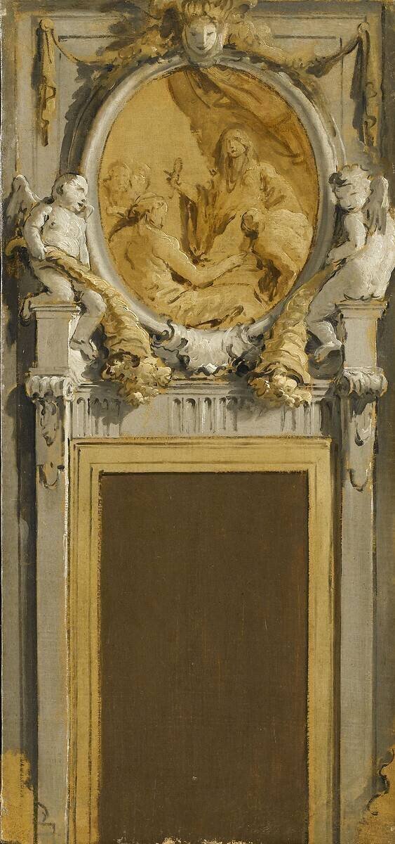 Modello avec scène allégorique pour un dessus-de-porte Giambattista Tiepolo