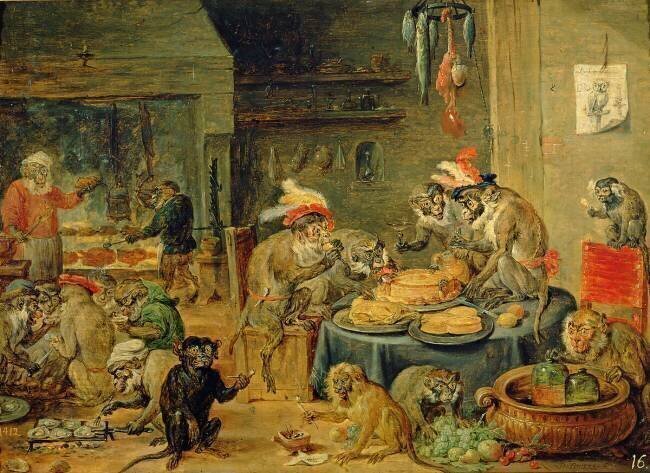 Monkey Banquet David Teniers the Younger