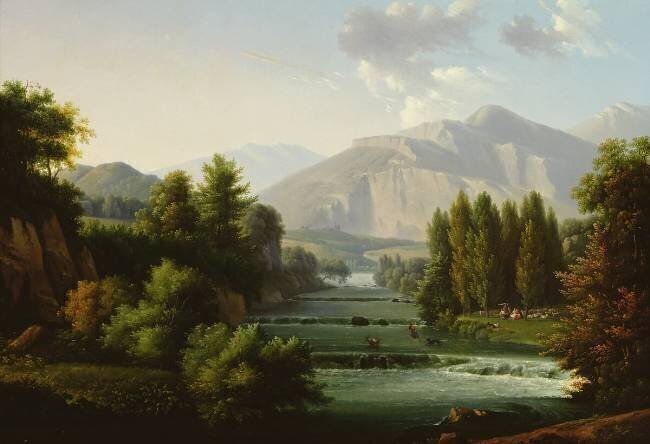 Mountainous landscape Alexandre-Hyacinthe Dunouy