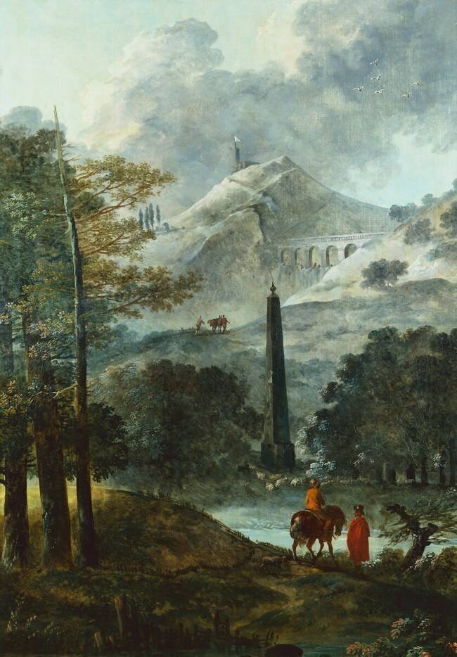 Mountainous Landscape with an Obelisque Hubert Robert