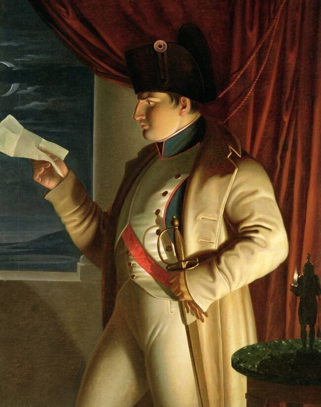 Napoleon reading a letter by candle and moonlight Pietro Benvenuti