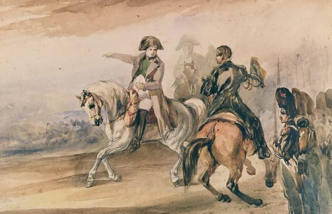 Napoleon reviewing his troops Piotr Michalowski