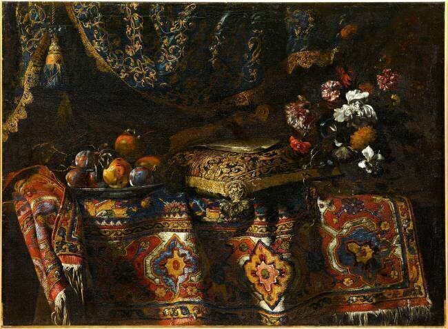Nature-morte au tapis turc Francesco Noletti