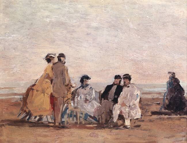 On the Beach at Trouville Eugène Boudin