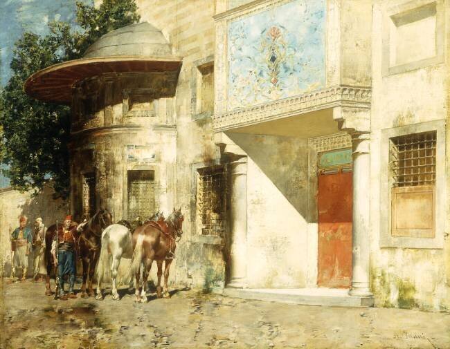 Outside the Mosque Alberto Pasini