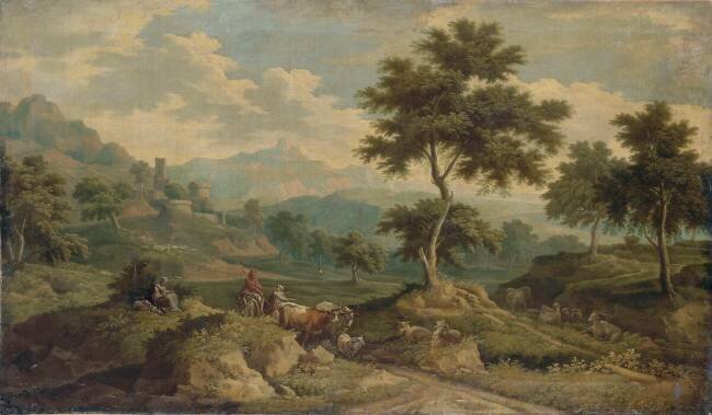 Paysage au troupeau Etienne Allegrain