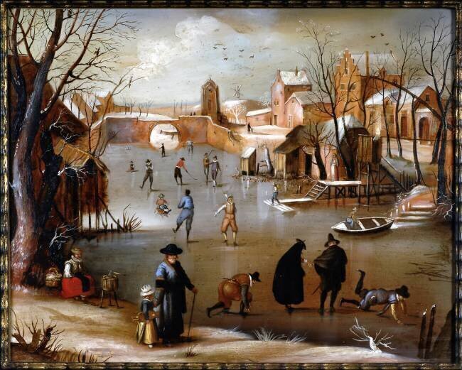 Paysage d’hiver avec patineurs Sébastien Vrancx