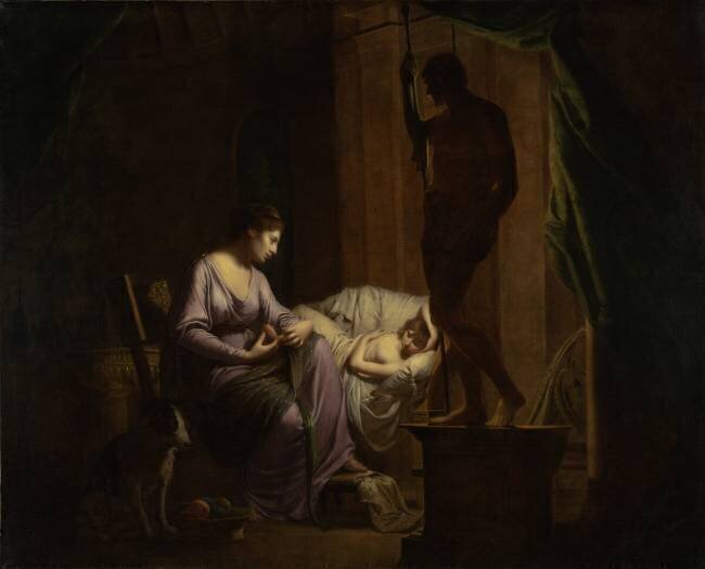 Penelope Unraveling Her Web Joseph Wright of Derby