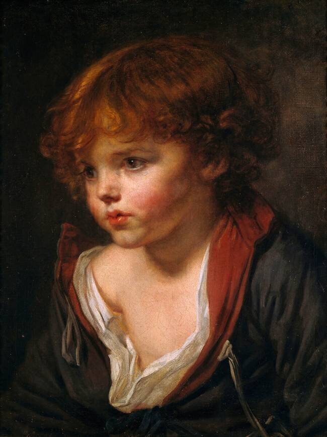 Petit garçon blond, à la chemise ouverte Jean-Baptiste Greuze