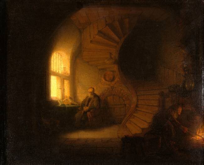Philosophe en méditation Rembrandt