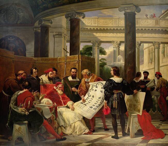 Pope Julius II ordering Bramante Horace Vernet