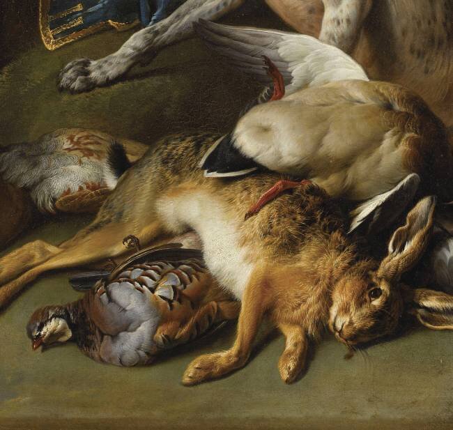 Portrait de l'artiste en chasseur (détail) Alexandre-François Desportes