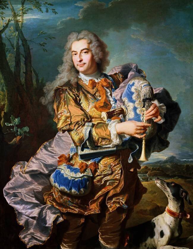 Portrait du président Gaspard de Gueidan en joueur de musette Hyacinthe Rigaud