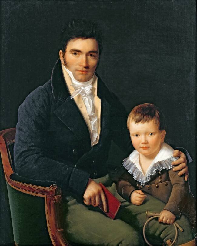 Portrait of a Member of the Barbet Family with his Son Henri-François Riesener