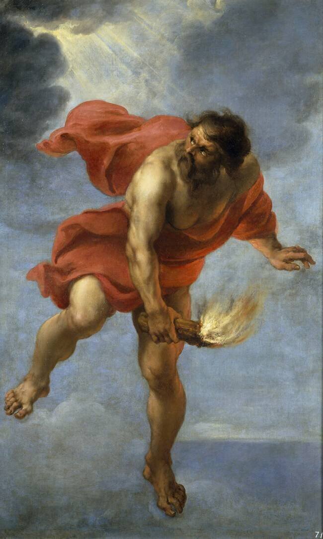 Prometheus carrying fire Jan Cossiers